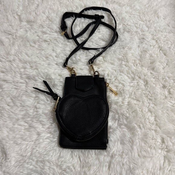 Forever 21 Black Heart Mini Crossbody Bag - Picture 1 of 8